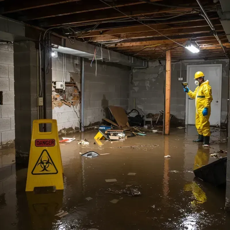 Flooded Basement Electrical Hazard in Cleveland County, OK Property